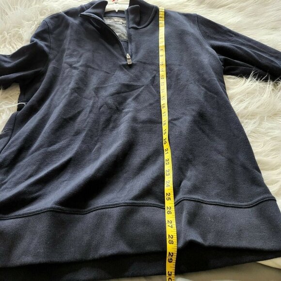 Eddie Bauer Men's‎ Tall L  Sweater Fleece Quarter Zip Pullover Blue - Picture 10 of 11